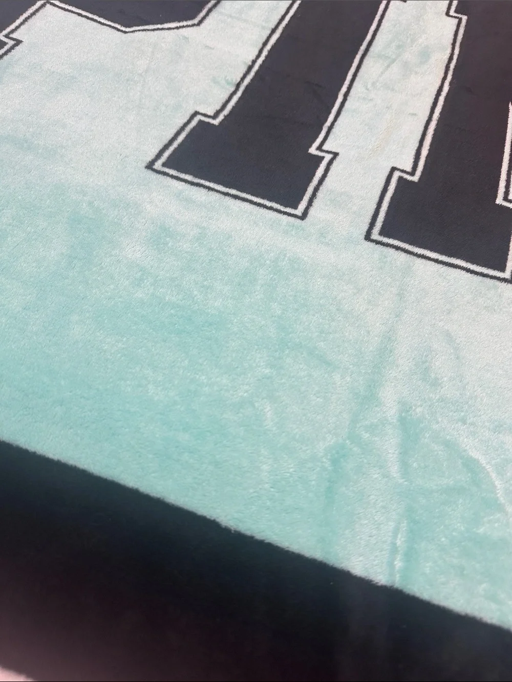 PINK Victoria's Secret Aqua and Black Striped Throw Blanket